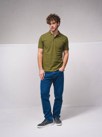 Polo piqué in cotone con ricamo