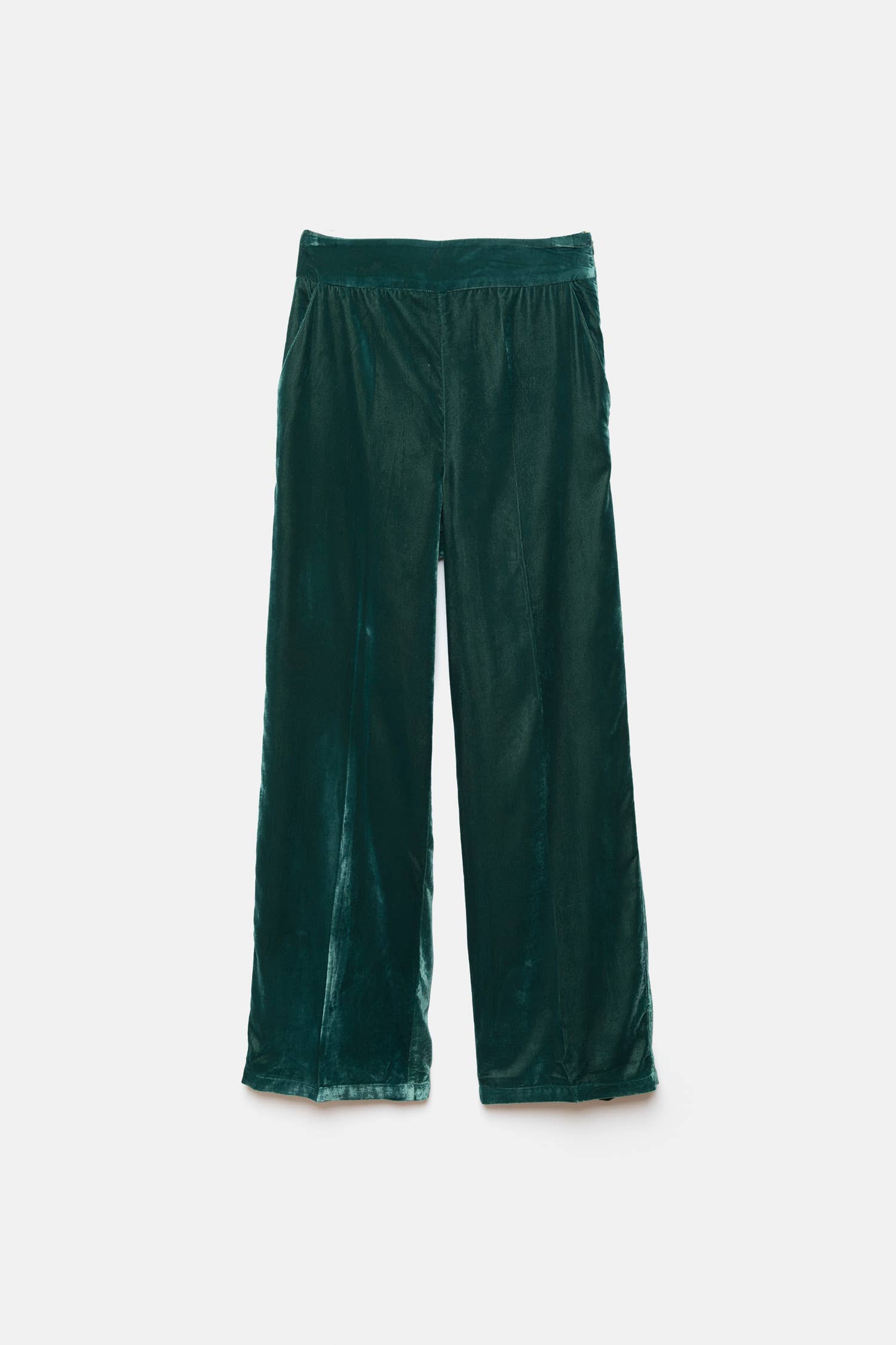 Pantaloni effetto velluto a vita alta