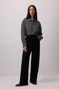 Pantaloni a coste con vita elastica