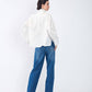 Camicia in cotone con colletto a ruches