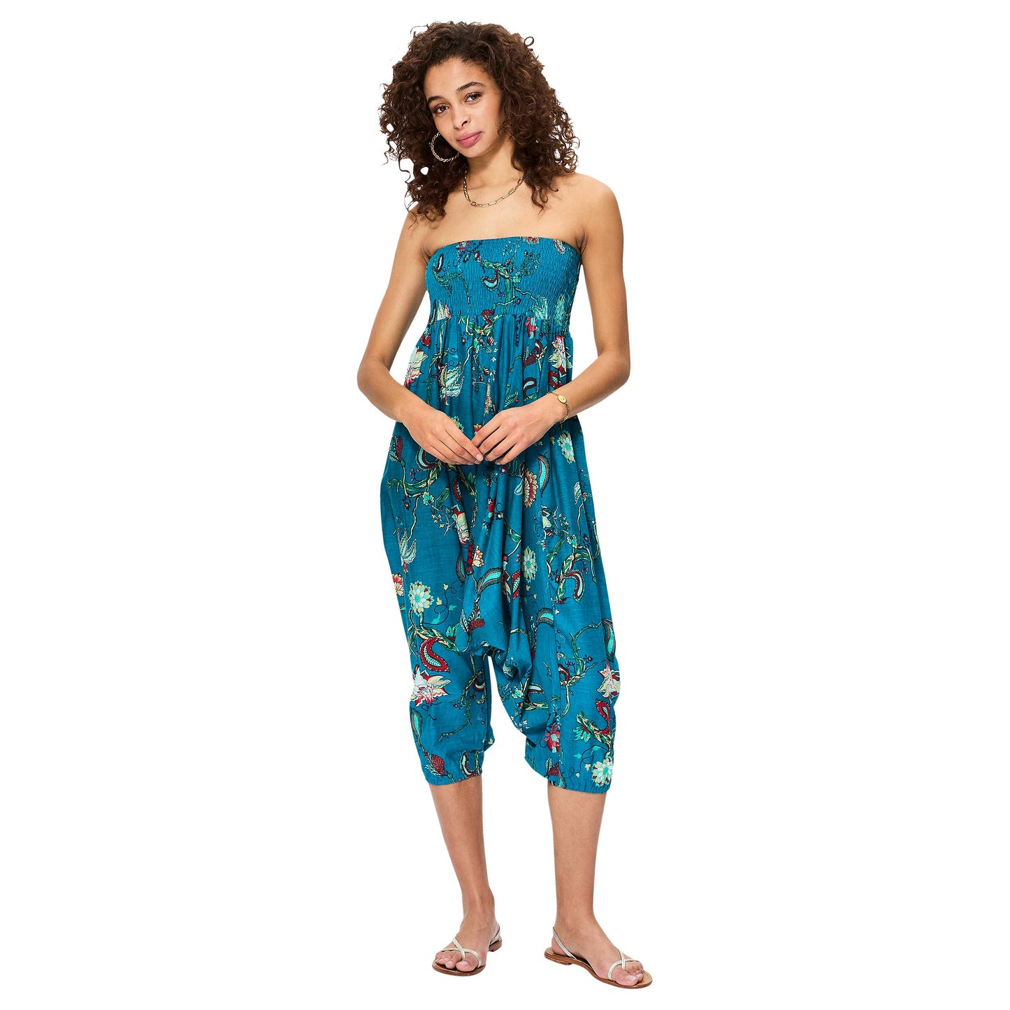 Pantaloni harem sarouel 3 in 1 in cotone