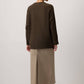 Maglione a costine girocollo marrone