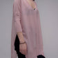 Pullover oversize con scollo a V in maglia 3D