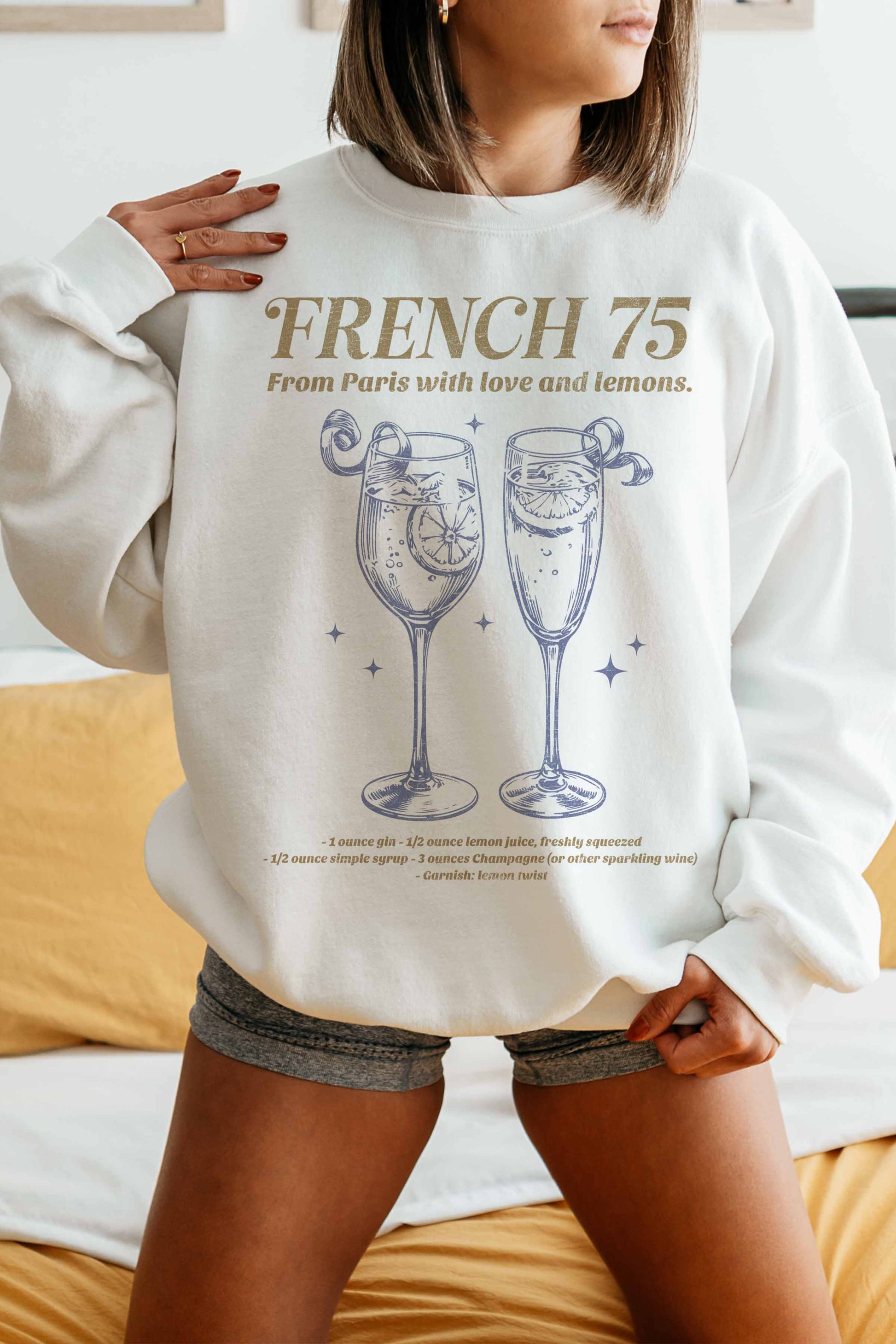 Felpa oversize con stampa French 75