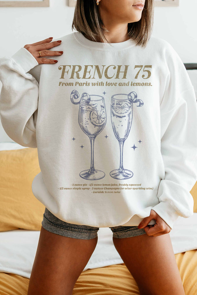 Felpa oversize con stampa French 75