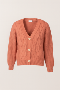 Cardigan con bottoni a cuore