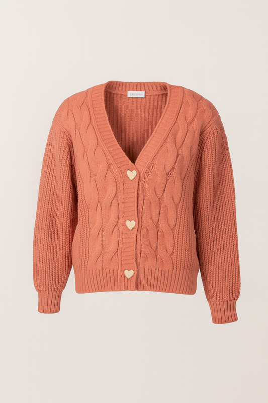 Cardigan con bottoni a cuore