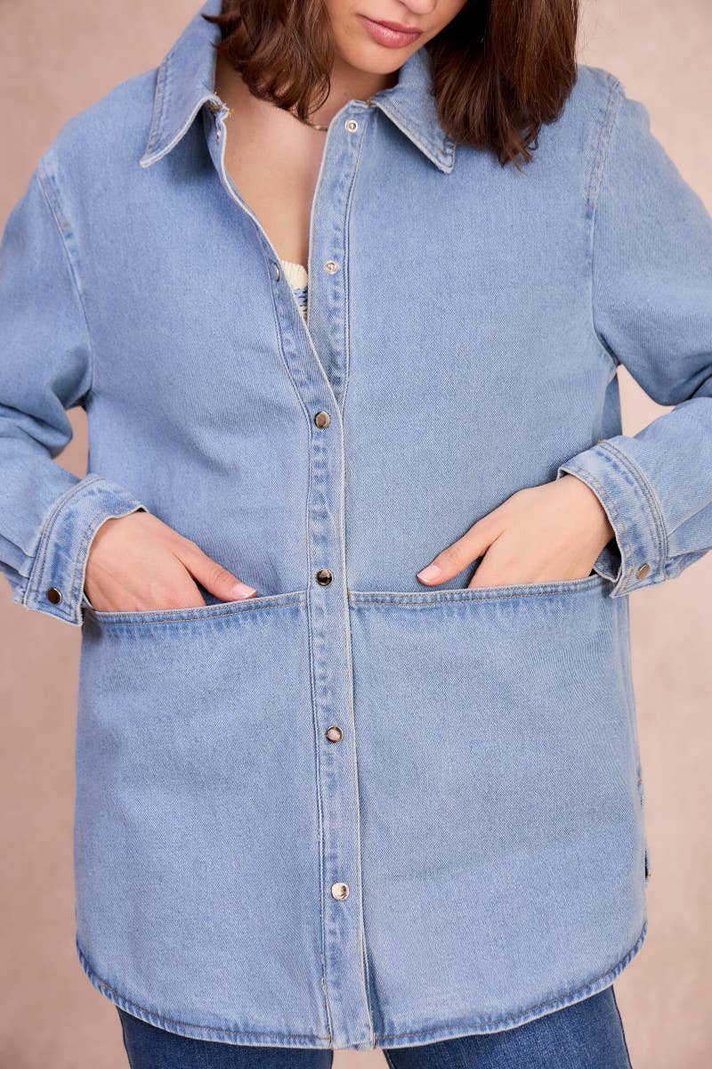 Sovracamicia in denim Gilda oversize