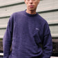Maglione boxy blu effetto spazzolato