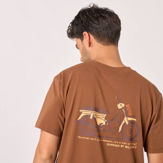 T-shirt Roadtrip in cotone biologico marrone