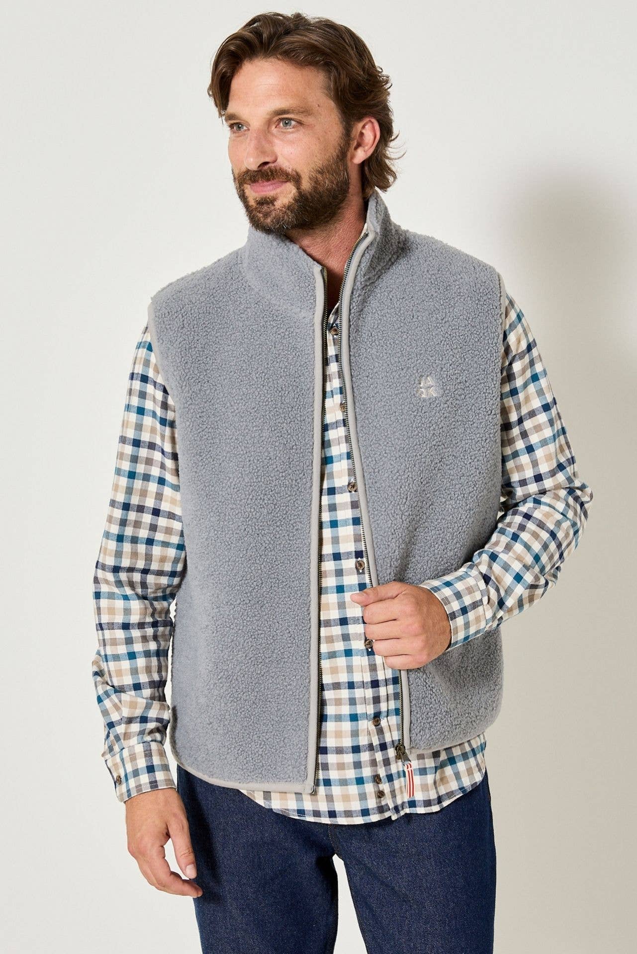 Gilet in Sherpa senza Maniche con Zip