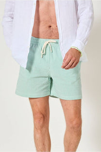 Costume da bagno a righe Sunrise verde