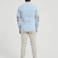 Camicia slim fit azzurro cielo con toppe ai gomiti