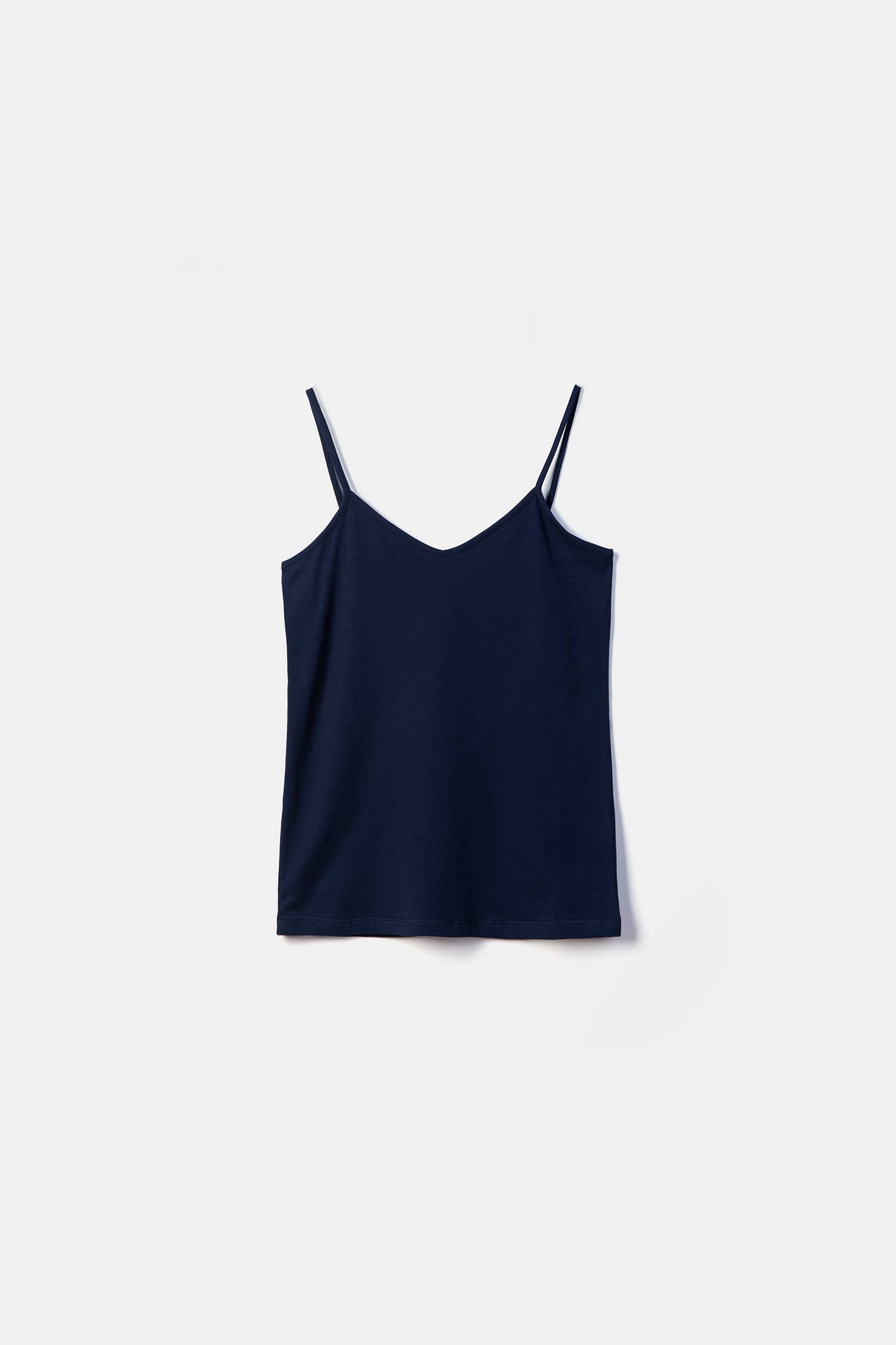 Top basic con scollo a V e spalline sottili