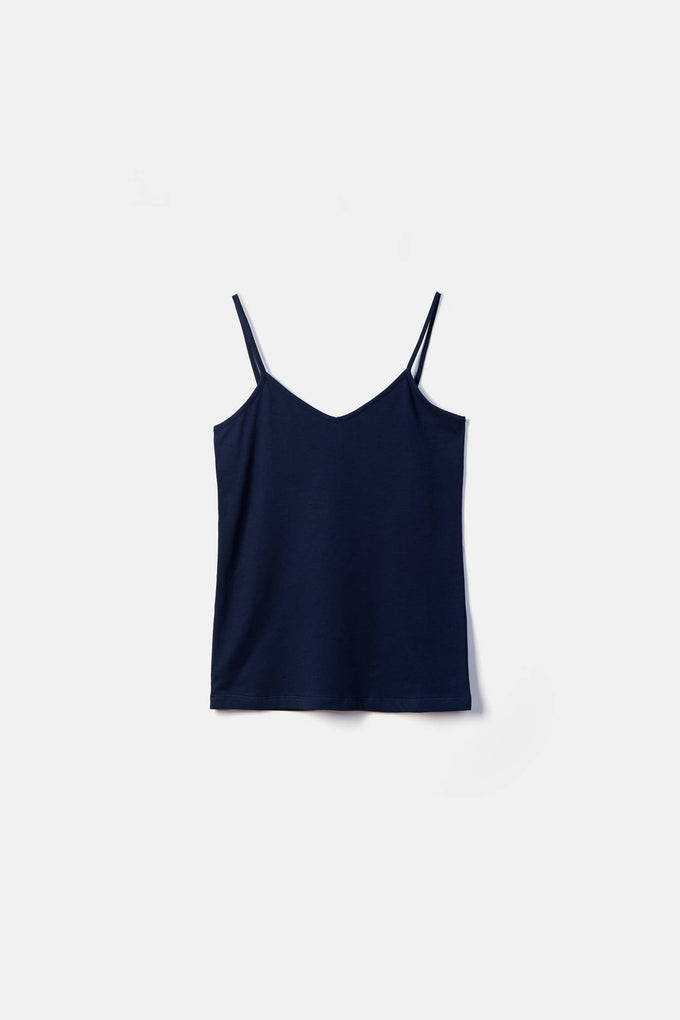 Top basic con scollo a V e spalline sottili