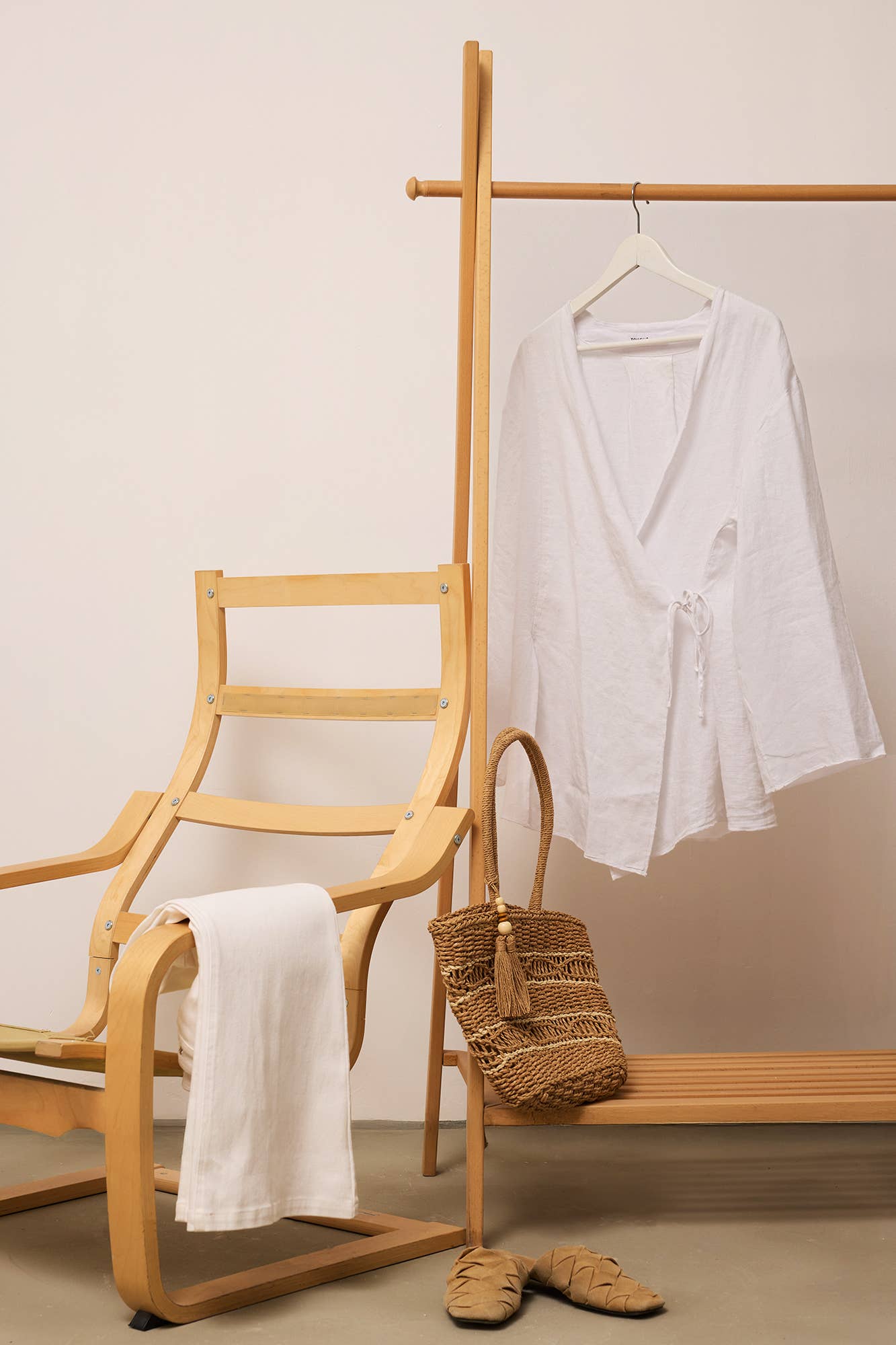Giacca kimono in lino bianca