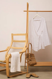 Giacca kimono in lino bianca