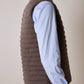 Gilet trapuntato uomo color terra