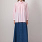 Camicia rosa in cotone con dettaglio floreale