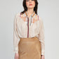Camicia Sulyvan a righe in voile di cotone con ricami