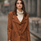 Cappotto effetto scamosciato con tasche frontali