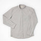 Camicia in flanella grigia a righe con collo alla coreana