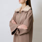 Felpa oversize in cotone con collo in eco pelliccia e mezza zip