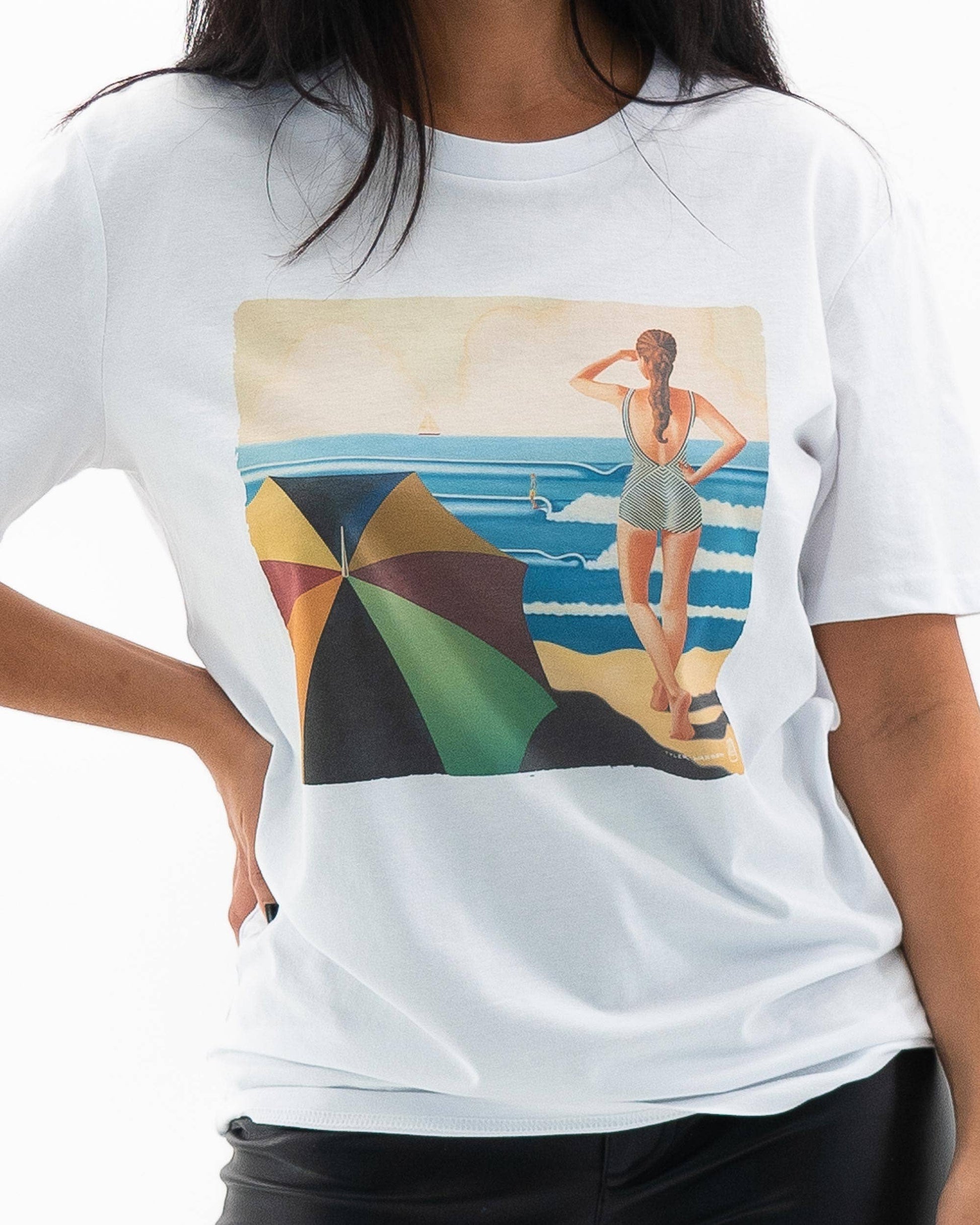 T-shirt estiva unisex con stampa beach