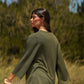 Cardigan aperto leggero verde oliva