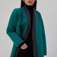 Giacca kimono trapuntata verde con cintura