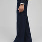Pantaloni palazzo blu marino a vita alta