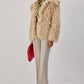 Cappotto corto in eco pelliccia beige