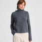 Gilet a coste in lana d’agnello GOTS grigio melange