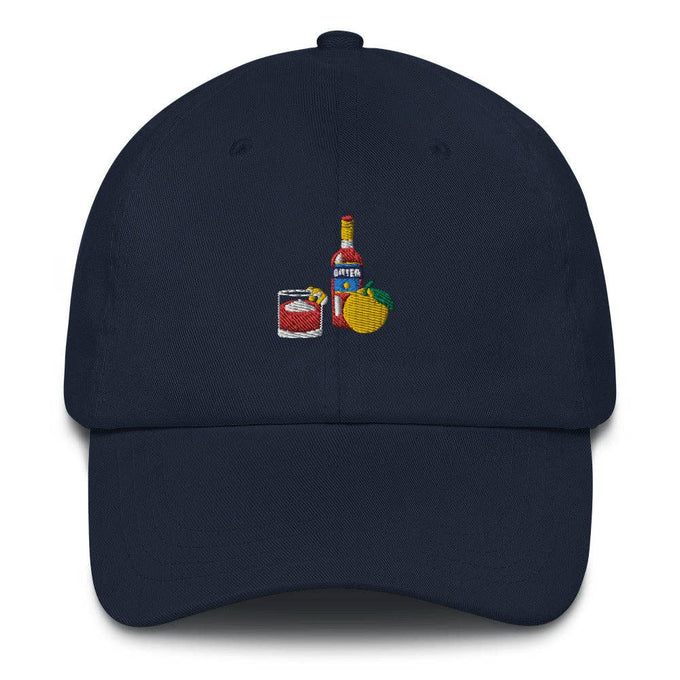 Cappellino cocktail Negroni in cotone con ricamo