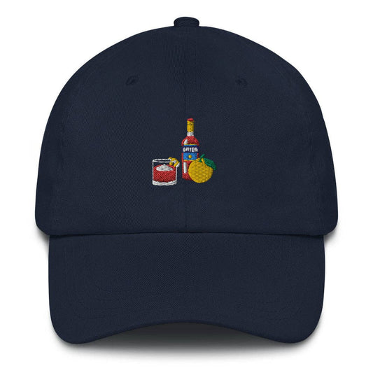 Cappellino cocktail Negroni in cotone con ricamo