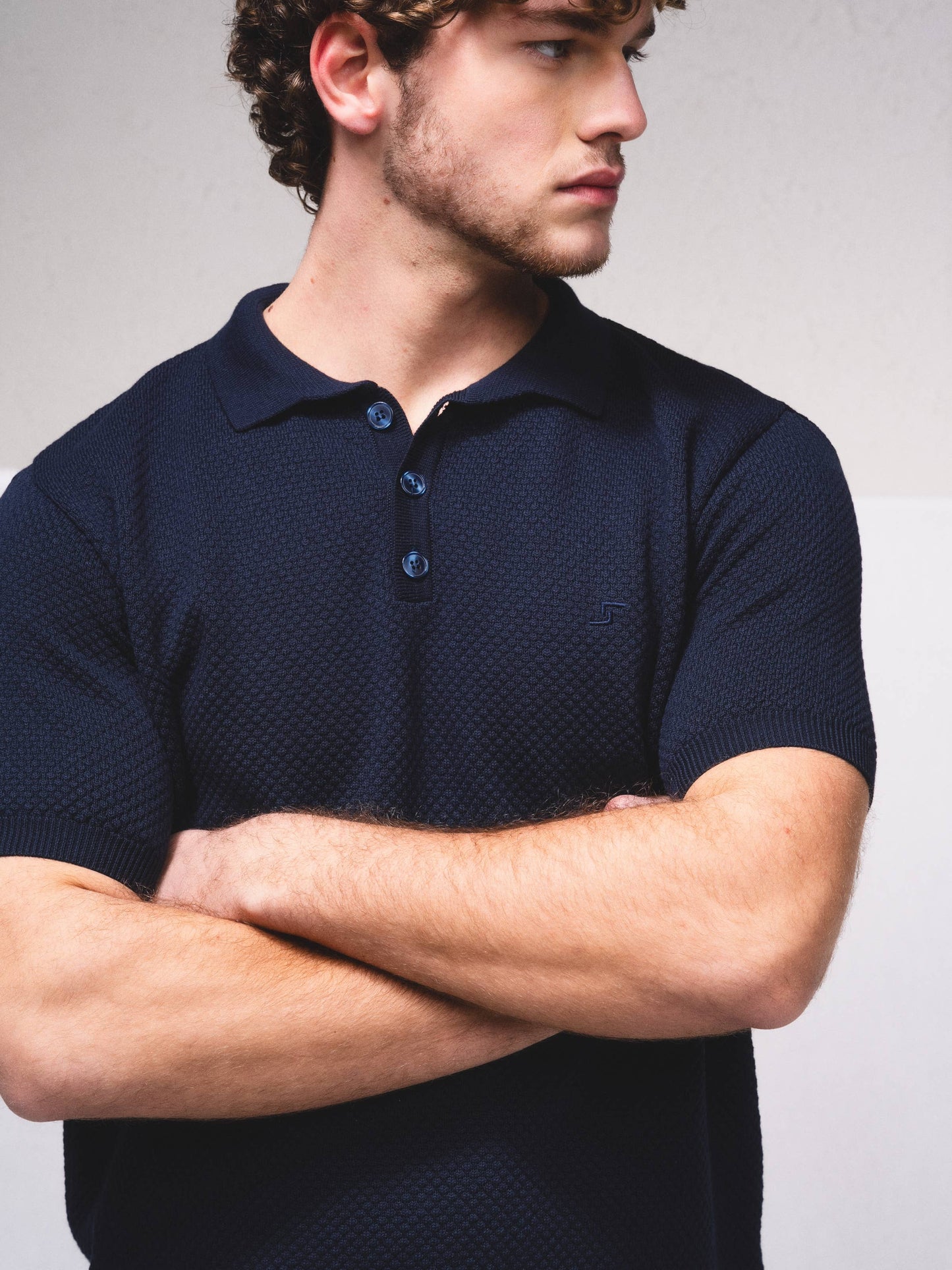 Polo in maglia di cotone a manica corta