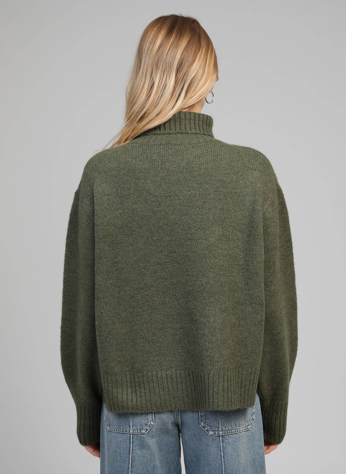 Maglione dolcevita in maglia kaki