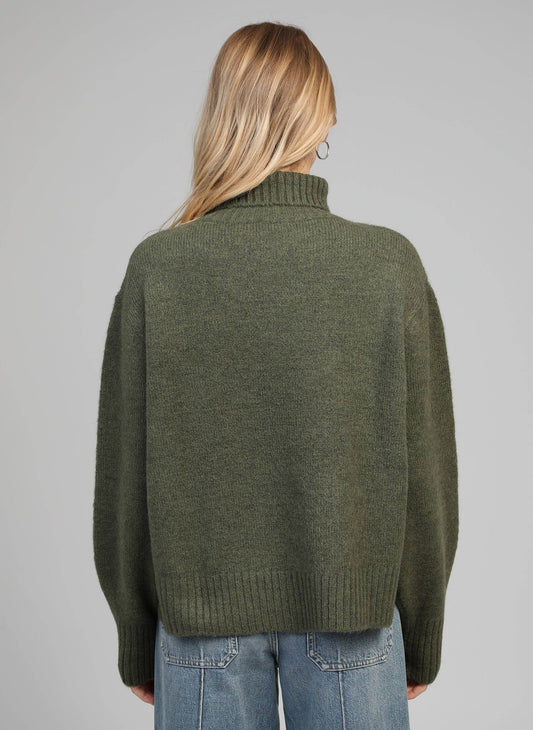 Maglione dolcevita in maglia kaki