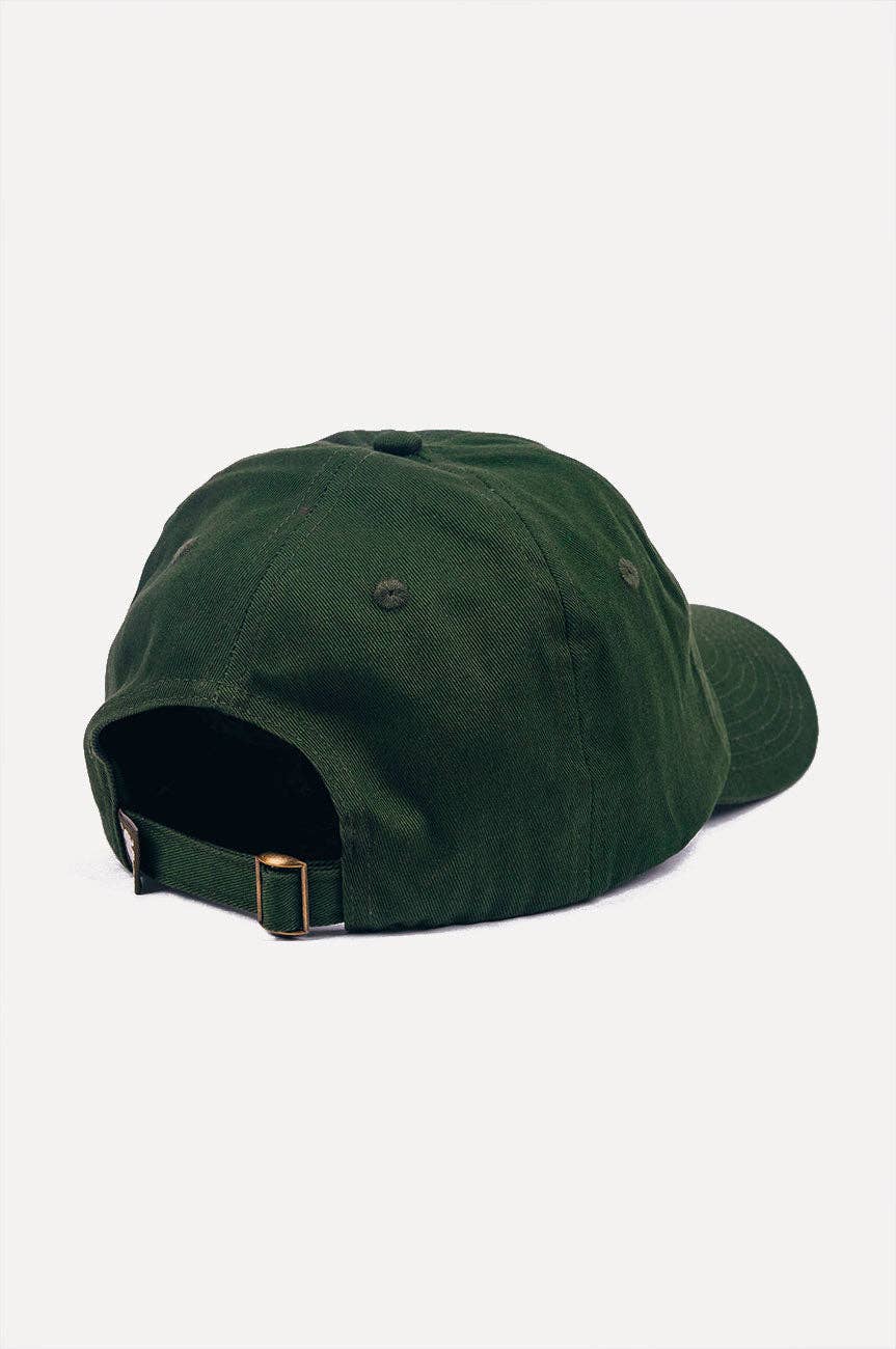 Cappello dad verde Kombu con logo ricamato