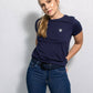 T-shirt donna antimacchia blu navy in cotone