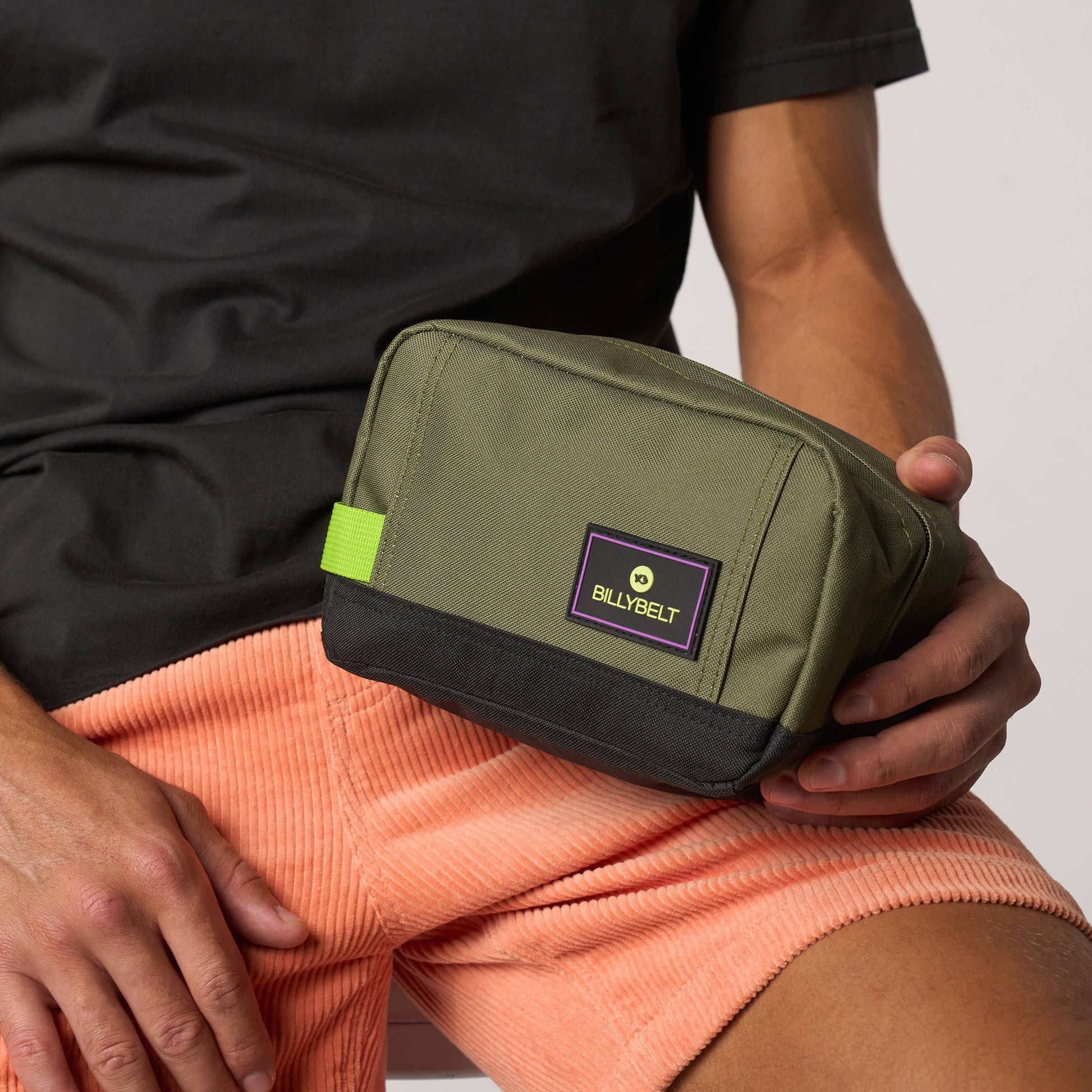 Borsa da toilette da viaggio in tessuto con zip