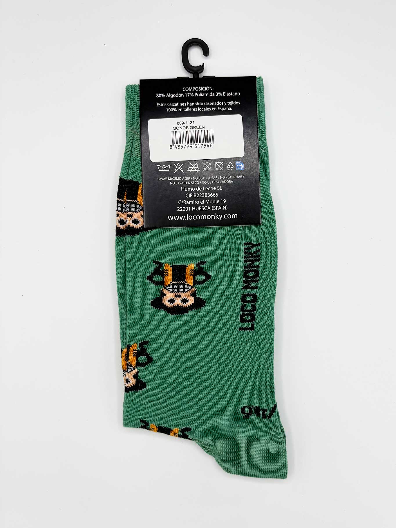 Calzini fantasia Scimmie Pazze verdi Loco Monky