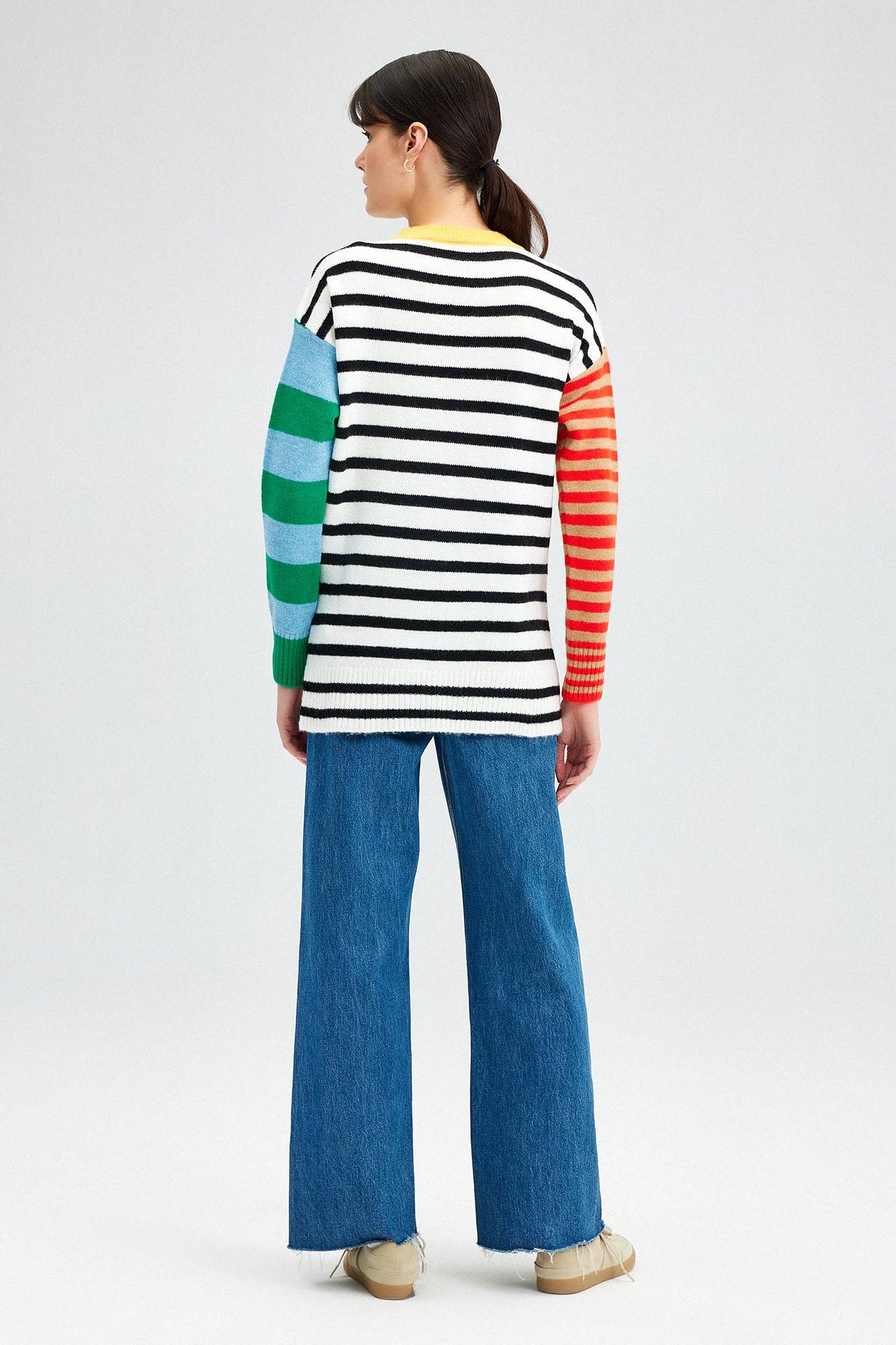 Maglione a righe multicolor