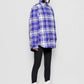 Camicia imbottita tartan viola e bianco Nemesi