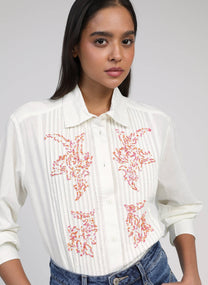 Camicia Selea ecru ricamata