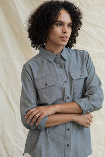 Camicia Lenon in chambray grigio ferro
