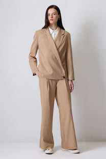 Blazer doppiopetto cammello relaxed fit