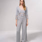 Giacca corta in maglia lurex con trasparenze