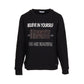 Felpa in cotone con scritte e strass