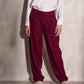 Pantaloni a pieghe a vita alta da donna